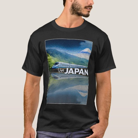 T-shirt Train à grande vitesse du Japon Mt Fuji Shinkansen (Devant)