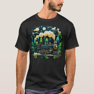T-shirt Train à vapeur Locomotive Engineer Chemin de fer H