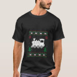 T-shirt Train amusant Santa Hat Ugly Christmas Sweater V N<br><div class="desc">Train drôle Santa Hat Vilain Sweater V Cou</div>