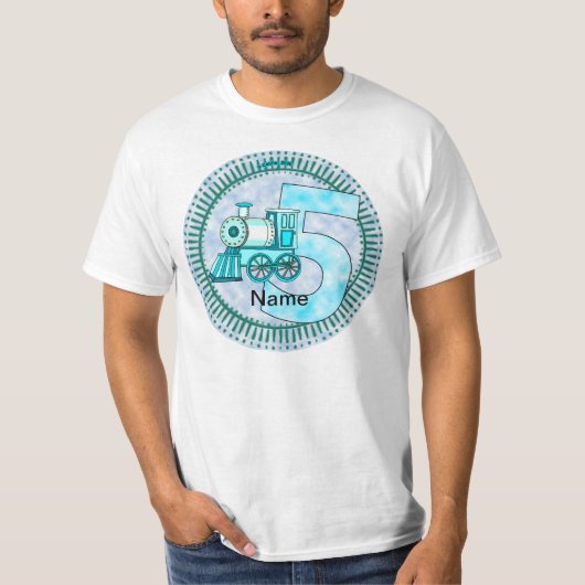 T-Shirt Train Bleu Numéro 5  (Devant)
