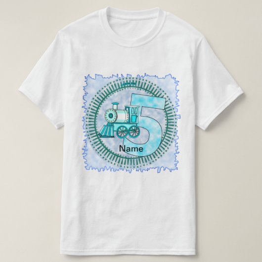 T-Shirt Train Bleu Numéro 5 (Design devant)
