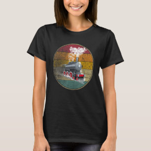T-shirt Train Chemin de Fer Vintage Rétro Locomotive Ancie