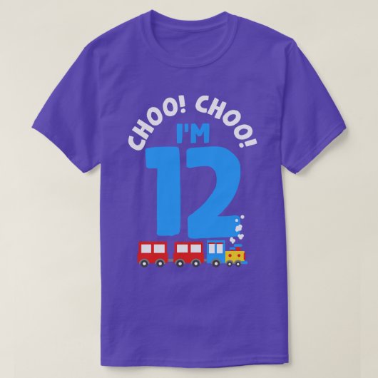 T-shirt Train Choo Choo Choo 12e anniversaire (Design devant)