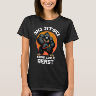 T-shirt Train comme une bête Jiu Jitsu Gorilla BJJ Grappli
