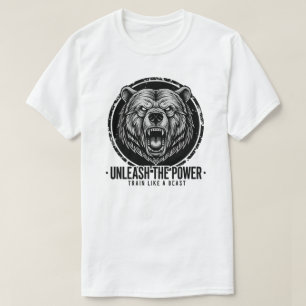 T-shirt Train comme une bête ours sport motivationnel