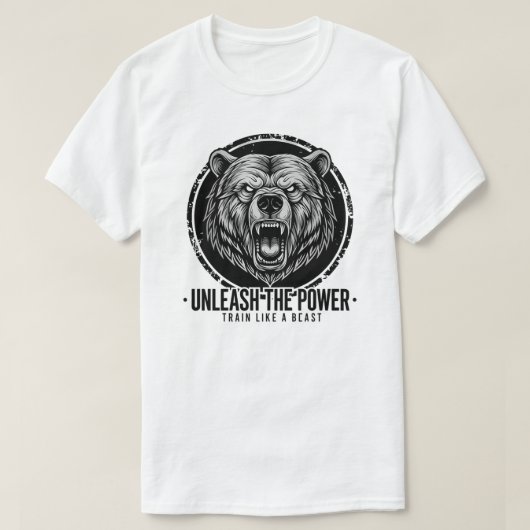 T-shirt Train comme une bête ours sport motivationnel (Design devant)