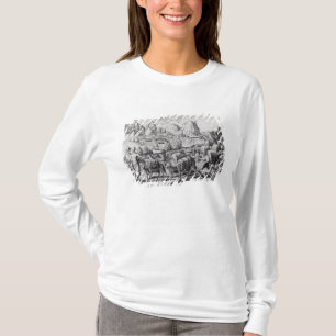 T-shirt Train de paquet des lamas chargés avec de l'argen
