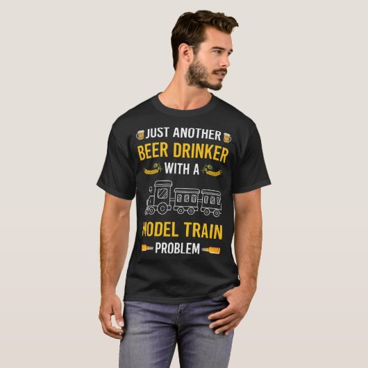 T-shirt Train de train du modèle Boisson de bière (Devant entier)