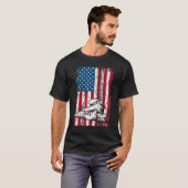 T-shirt Train Locomotive Engine Usa Drapeau Américain 4e D (Devant entier)