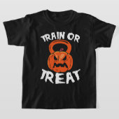 T-shirt Train ou traitement Halloween Kettlebell Poids de (Poser)