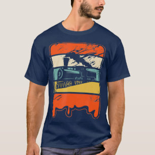 T-shirt Train Railroad Locomotive Engineer Cadeau Vintage