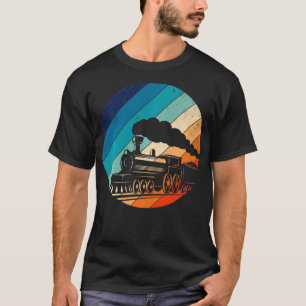 T-shirt Train Railroad Vintage Rétro Locomotive vieux modè