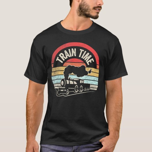 T-shirt Train Time Funny Train Love Railroad (Devant)