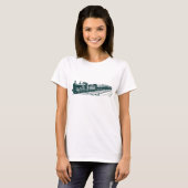 T-shirt Train vintage - Vert foncé (Devant entier)