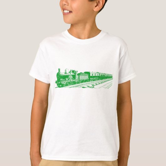 T-shirt Train vintage - Vert herbe (Devant)