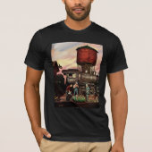 T-shirt Train Yard Flower Garden par Stevan Dohanos (Devant)
