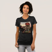 T-shirt Train Yard Flower Garden par Stevan Dohanos (Devant entier)