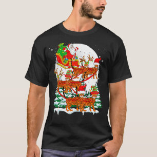 T-shirt Traîneau du Père Noël Renne Chats Bengal à poil co
