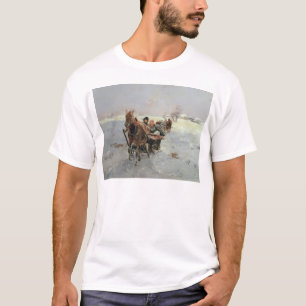 T-shirt Traîneaux dans un paysage d'hiver