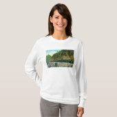 T-shirt Traînée au nord de point rocheux, de passage blanc (Devant entier)