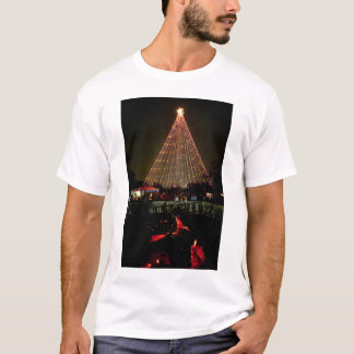 T-shirt Traînée de rondin de TreeYule de Noël de lumières