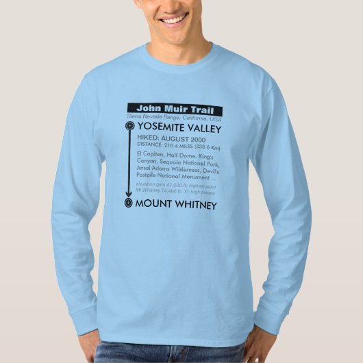 T-shirt Traînée faite sur commande de John Muir (Devant)
