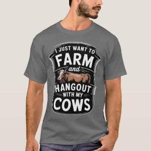 T-shirt Traîner avec mon éleveur de vaches agricoles troup