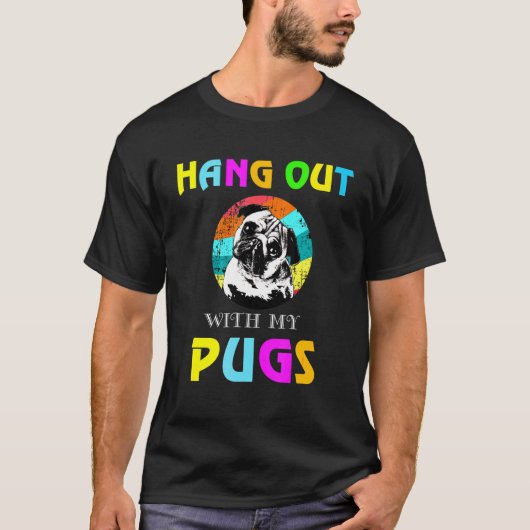 T-shirt Traîner avec mon Pug Pug (Devant)