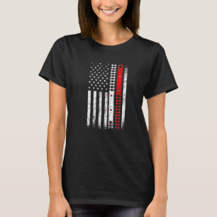 T-shirt Trains sur rails American flag locomotive modèle r