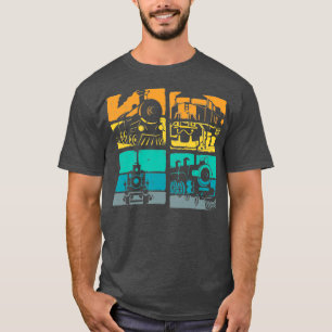 T-shirt Trains vintages vapeur Locomotive Railroad Retro