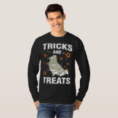 T-shirt Traite Amp Tricks Poméranien Halloween Costume mam (Devant entier)