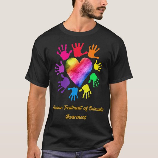 T-shirt Traitement Humain Des Mains De Sensibilisation Des (Devant)