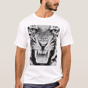 T-shirt Traits horizontaux de tigre noir fâché