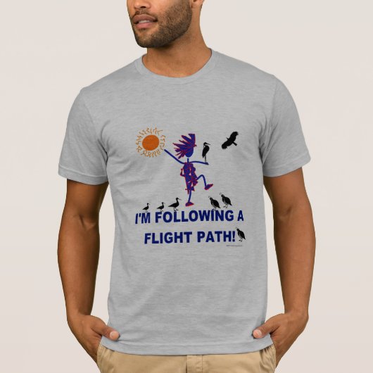 T-shirt Trajectoire de vol d'observation d'oiseau (Devant)