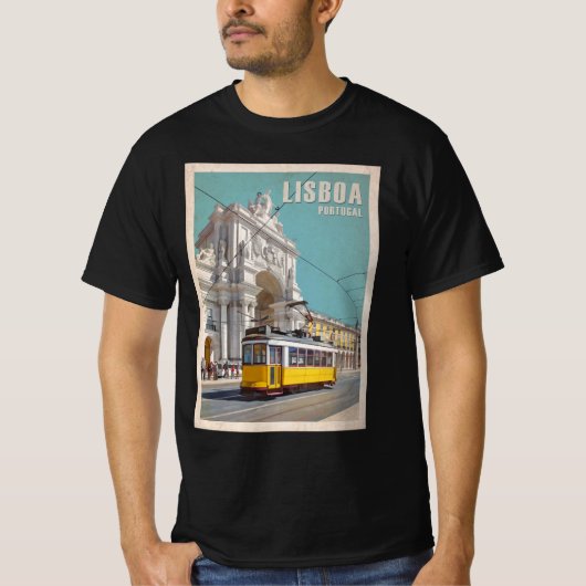 T-shirt Tramway Jaune, Arc De Rue Augusta. Lisbonne, Portu (Devant)