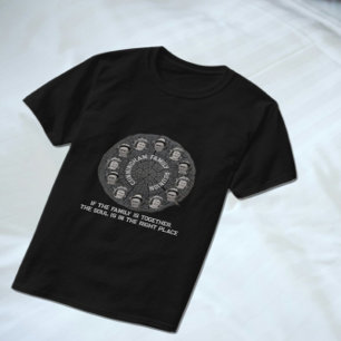 T-shirt Tranche d'arbre avec cercles de photos de famille