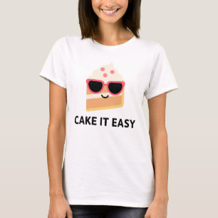 T-shirt Tranche de gâteau Kawaii avec lunettes de soleil