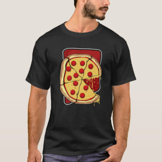 T-shirt Tranche de pizza à pièce manquante pour couple de 