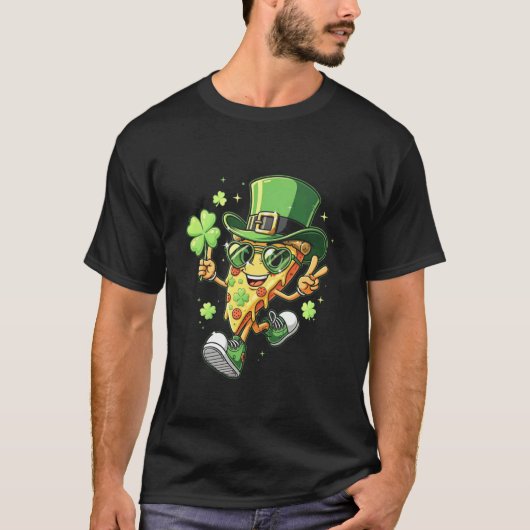 T-shirt Tranche de pizza de la Saint-Patrick pour garçons (Devant)