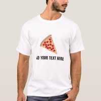 Tranche de pizza de pepperoni et texte