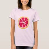 T-shirt Tranche jaune de pamplemousse d'agrume de roses (Devant)