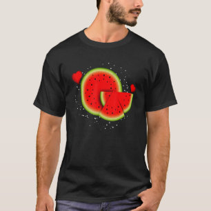 T-shirt Tranche Mignonne Pastèque Été Fruit Tropical Été