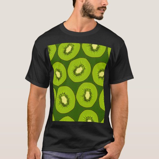 T-shirt Tranches de fruits Kiwi : vert foncé. (Devant)