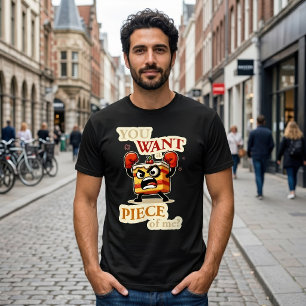 T-shirt Tranches de gâteau en colère drôle prêtes à se bat
