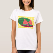 T-shirt Tranches de pastèque estivales et fleur tropicale (Devant)