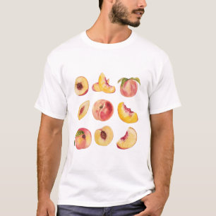 T-shirt Tranches de pêche fraîches et colorées à l'aquarel