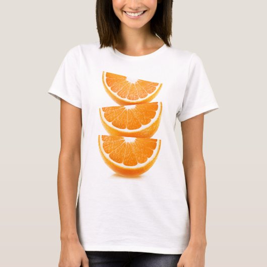 T-shirt Tranches orange dans une pile (Devant)
