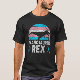 T-shirt Tranosaurus - T-Rex Gay Transexuel Porte-Drapeau T