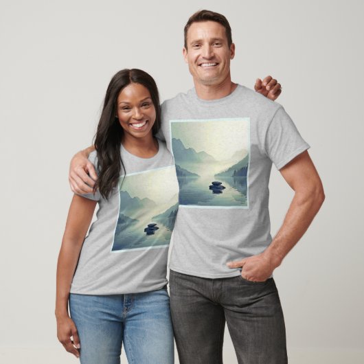 T-shirt Tranquil Mountain Lake Serenity (Unisexe)