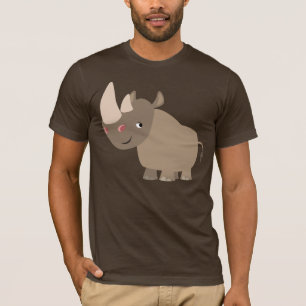 T-shirt tranquille de rhinocéros de bande dessin